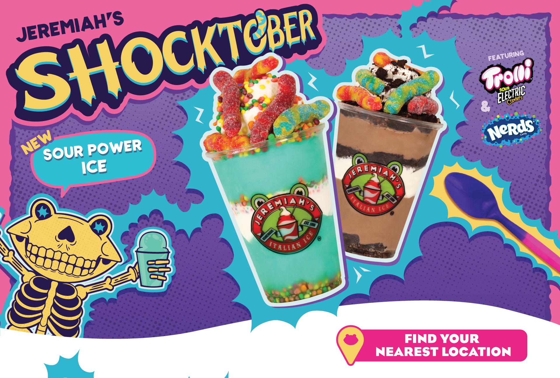 It's Shocktober at Jeremiah's - New Italian Ice and Two New Flavorites. Find your nearest location!